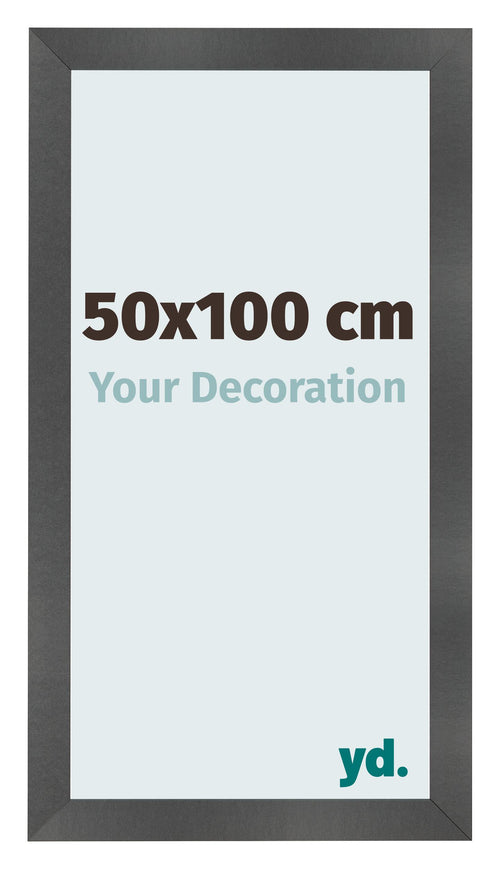 Photo Frame 50x100cm Black Silver Polished MDF Pisa Front Size | Yourdecoration.co.uk