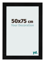 Photo Frame 50x75cm Black Silver Polished MDF Pisa Front Size | Yourdecoration.co.uk