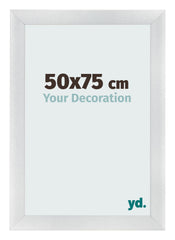 Photo Frame 50x75cm Silver Black Swept MDF Pisa Front Size | Yourdecoration.co.uk