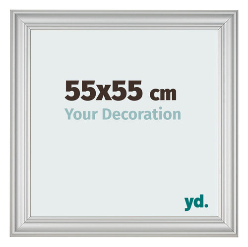 Photo Frame 55x55cm Silver Matte MDF Lazio Front Size | Yourdecoration.co.uk