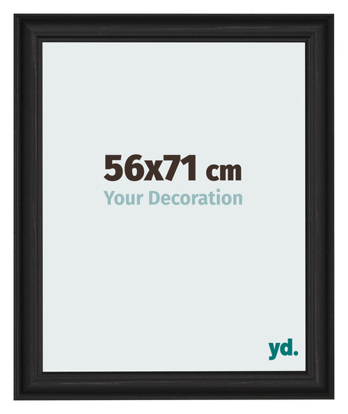 Photo Frame 56x71cm Black Woodgrain MDF Lazio Front Size | Yourdecoration.co.uk