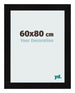 Photo Frame 60x80cm Black Silver Polished MDF Pisa Front Size | Yourdecoration.co.uk