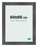 Photo Frame 60x80cm Black Silver Polished MDF Pisa Front Size | Yourdecoration.co.uk