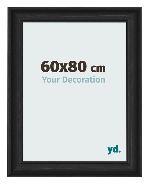 Photo Frame 60x80cm Black Woodgrain MDF Lazio Front Size | Yourdecoration.co.uk