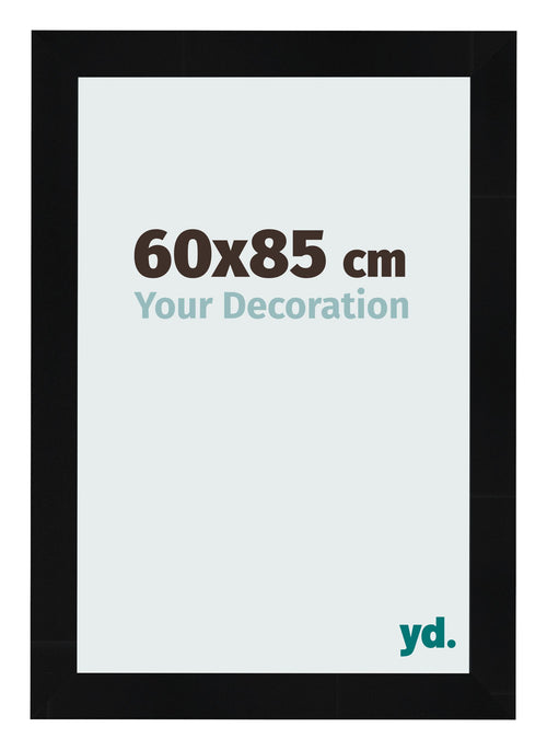 Photo Frame 60x85cm Black Silver Polished MDF Pisa Front Size | Yourdecoration.co.uk