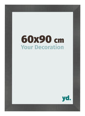 Photo Frame 60x90cm Black Silver Polished MDF Pisa Front Size | Yourdecoration.co.uk