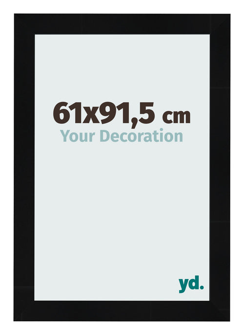 Photo Frame 61x91 5cm Black Silver Polished MDF Pisa Front Size | Yourdecoration.co.uk