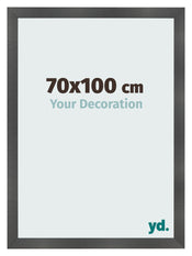 Photo Frame 70x100cm Black Silver Polished MDF Pisa Front Size | Yourdecoration.co.uk