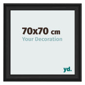 Photo Frame 70x70cm Black Woodgrain MDF Lazio Front Size | Yourdecoration.co.uk