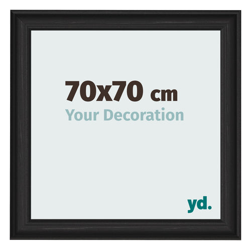 Photo Frame 70x70cm Black Woodgrain MDF Lazio Front Size | Yourdecoration.co.uk