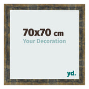 Photo Frame 70x70cm Blue Gold Melange MDF Pisa Front Size | Yourdecoration.co.uk