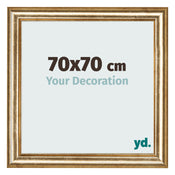 Photo Frame 70x70cm Gold Antique MDF Lazio Front Size | Yourdecoration.co.uk