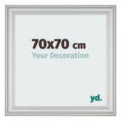 Photo Frame 70x70cm Silver Matte MDF Lazio Front Size | Yourdecoration.co.uk