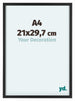 Virginia Aluminium Photo Frame 21x29 7cm A4 Black Front Size | Yourdecoration.co.uk