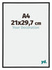 Annecy Plastic Photo Frame 21x29 7cm A4 Black Matt Front Size | Yourdecoration.co.uk