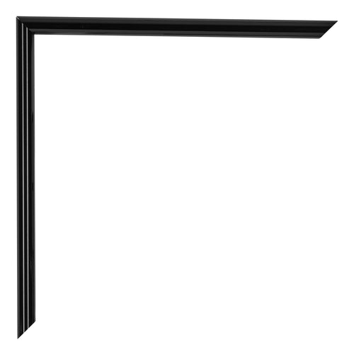 Annecy Plastic Photo Frame 36x48cm Black High Gloss Detail Corner | Yourdecoration.co.uk