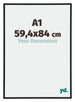 Annecy Plastic Photo Frame 59 4x84cm A1 Black Matt Front Size | Yourdecoration.co.uk