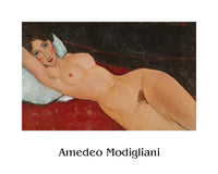 Art Print Amedeo Modigliani Liegender Frauenakt auf weißem Kissen 50x40cm AMO 2002 PGM | Yourdecoration.co.uk