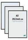 Aurora Aluminium Photo Frame 29-7x42cm A3 Set Van 3 Black Matt Front Size | Yourdecoration.co.uk