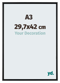 Aurora Aluminium Photo Frame 29-7x42cm Black Matt Front Size | Yourdecoration.co.uk