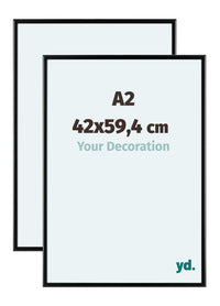 Aurora Aluminium Photo Frame 42x59-4cm A2 Set Van 2 Black Matt Front Size | Yourdecoration.co.uk