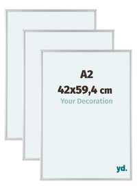 Aurora Aluminium Photo Frame 42x59-4cm A2 Set Van 3 Silver Matt Front Size | Yourdecoration.co.uk