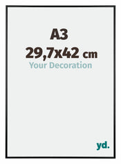 Austin Aluminium Photo Frame 29 7x42cm A3 Black High Gloss Front Size | Yourdecoration.co.uk