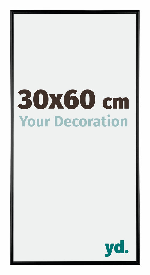 Austin Aluminium Photo Frame 30x60cm Black High Gloss Front Size | Yourdecoration.co.uk