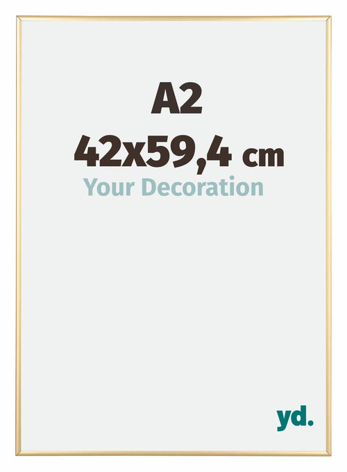 Austin Aluminium Photo Frame 42x59 4cm A2 Gold High Gloss Front Size | Yourdecoration.co.uk