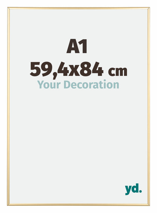 Austin Aluminium Photo Frame 59 4x84cm A1 Gold High Gloss Front Size | Yourdecoration.co.uk