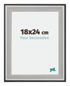 Birmingham Wooden Photo Frame 18x24cm Black Silver gepolijst Size | Yourdecoration.co.uk