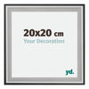 Birmingham Wooden Photo Frame 20x20cm Black Silver gepolijst Size | Yourdecoration.co.uk