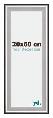 Birmingham Wooden Photo Frame 20x60cm Black Silver Gepolijst Size | Yourdecoration.co.uk