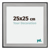 Birmingham Wooden Photo Frame 25x25cm Black Silver gepolijst Size | Yourdecoration.co.uk