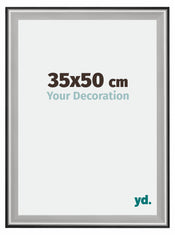Birmingham Wooden Photo Frame 35x50cm Black Silver gepolijst Size | Yourdecoration.co.uk