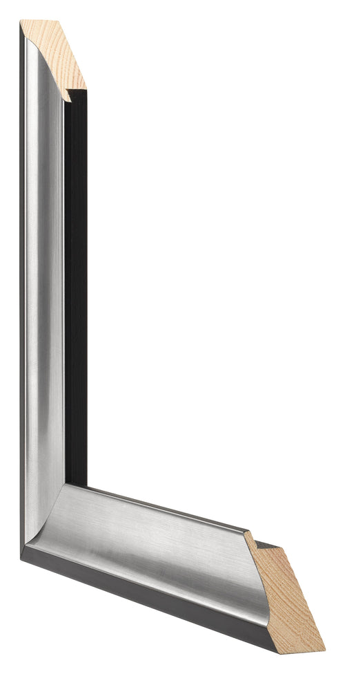 Birmingham Wooden Photo Frame 36x48cm Black Silver Polished Detail Intersection | Yourdecoration.co.uk