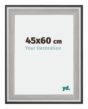 Birmingham Wooden Photo Frame 45x60cm Black Silver gepolijst Size | Yourdecoration.co.uk