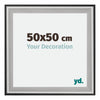 Birmingham Wooden Photo Frame 50x50cm Black Silver gepolijst Size | Yourdecoration.co.uk