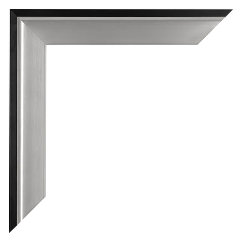 Birmingham Wooden Photo Frame 59x84cm Black Silver Polished Detail Corner | Yourdecoration.co.uk
