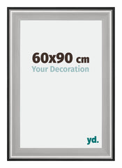 Birmingham Wooden Photo Frame 60x90cm Black Silver gepolijst Size | Yourdecoration.co.uk