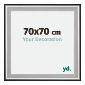 Birmingham Wooden Photo Frame 70x70cm Black Silver gepolijst Size | Yourdecoration.co.uk