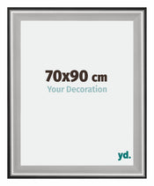 Birmingham Wooden Photo Frame 70x90cm Black Silver gepolijst Size | Yourdecoration.co.uk