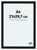 Como MDF Photo Frame 21x29 7cm A4 Black High Gloss Front Size | Yourdecoration.co.uk