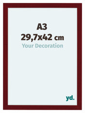 Como MDF Photo Frame 29 7x42cm A3 Wine Red Swept Front Size | Yourdecoration.co.uk