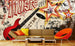 Dimex Red Guitar Wall Mural 375x250cm 5 Panels Ambiance | Yourdecoration.co.uk