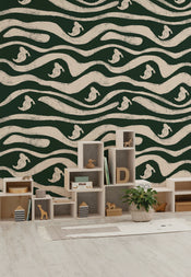 Disney Donald Duck Green Waves Interior Wall Mural DX4 201 | Yourdecoration.co.uk