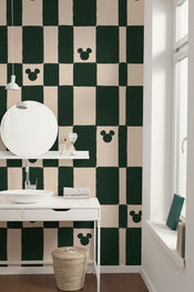 Disney Mickey Mouse Green Chess Interior Wall Mural DX4 187 | Yourdecoration.co.uk