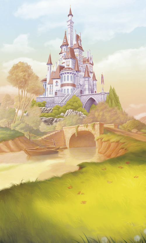 Disney Princess Belle Castle River Wall Mural DX3 227 | Yourdecoration.co.uk