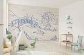 Disney Winnie the Pooh Blue Ink Interior Wall Mural DX7 235 | Yourdecoration.co.uk