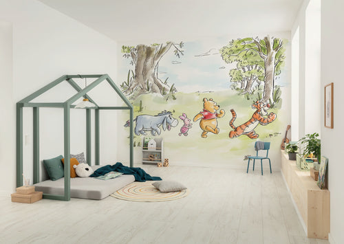 Disney Winnie the Pooh Walk Together Interior Wall Mural DX6 228 | Yourdecoration.co.uk